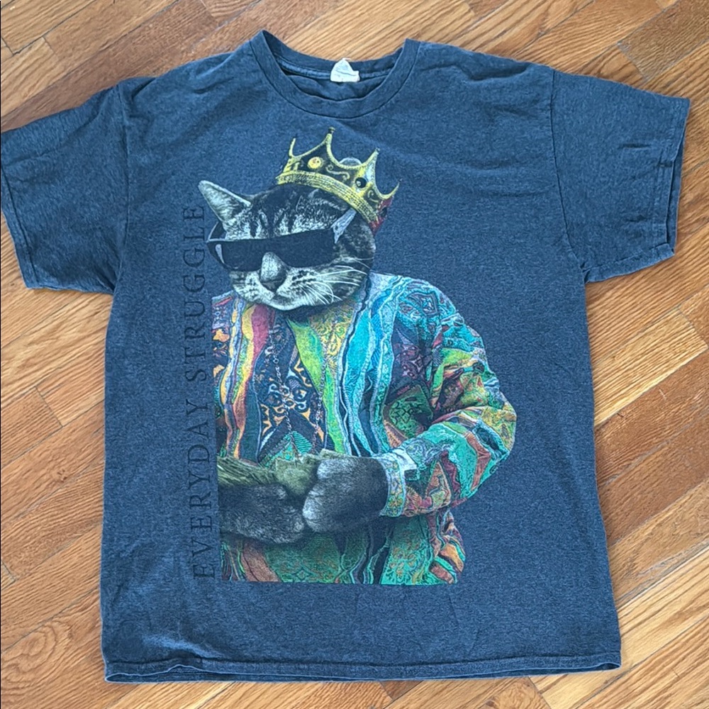 Vintage Biggie Smalls Everyday Struggle King Cat T-Shirt